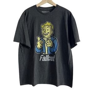 Fallout Vault Boy Thumbs Up Bethesda Men's Short Sleeve Tee Shirt Gray XL